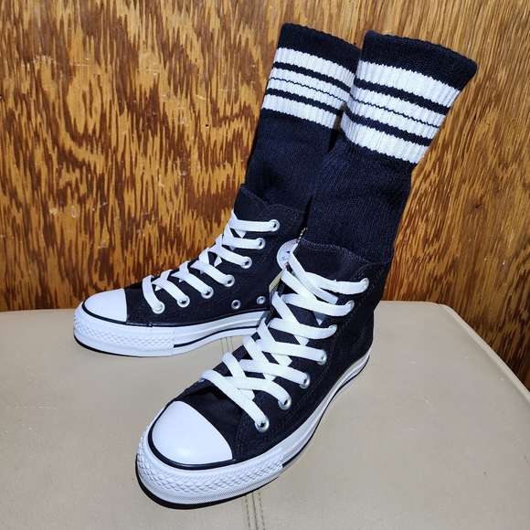 RARE NEW Converse All Star Knee High Roll Down Sock XX-HI Women 5 - Picture 9 of 14